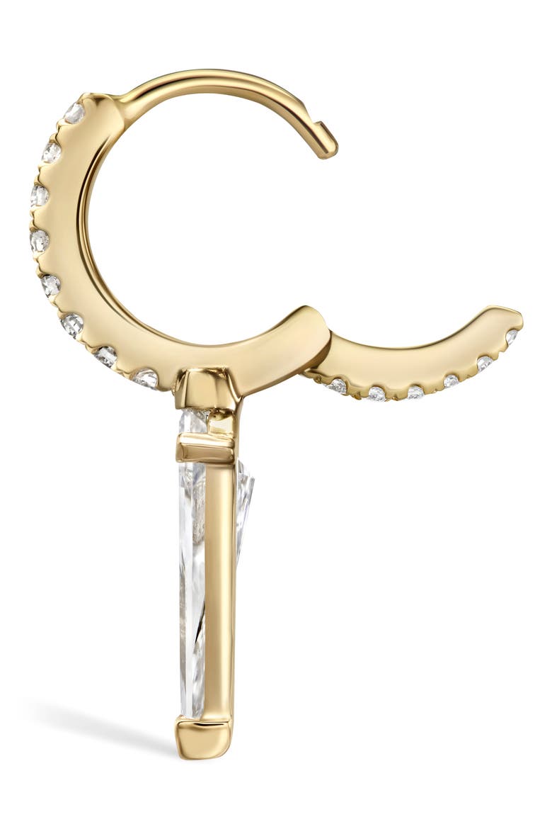 Silhouette Diamond Short Spike Eternity Single Hoop Earring, Alternate, color, YELLOW GOLD