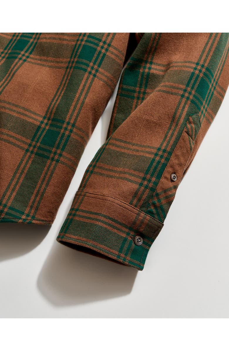 Billy Reid Large Scale Plaid Flannel Button-Up Western Shirt, Alternate, color, Billys Brown/Dark Forest