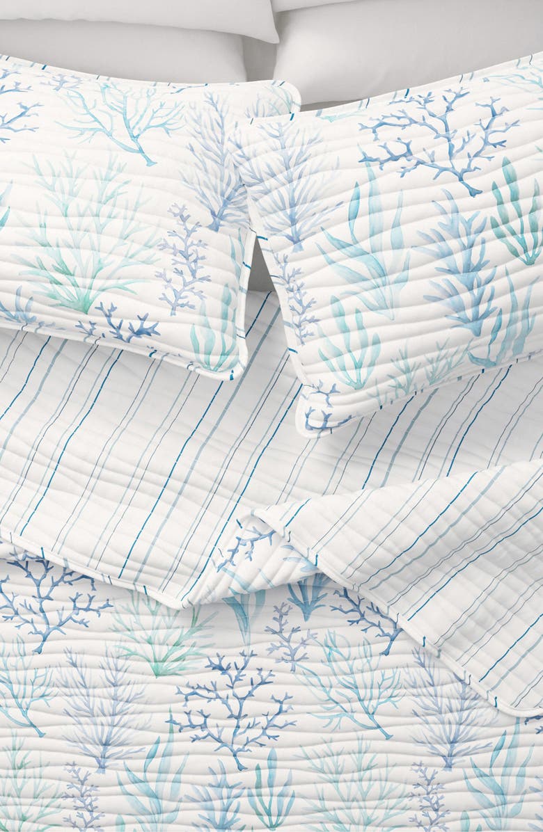 Woven & Weft Watercolor Coral Reversible Microfiber Quilt Set, Alternate, color, Watercolor Coral