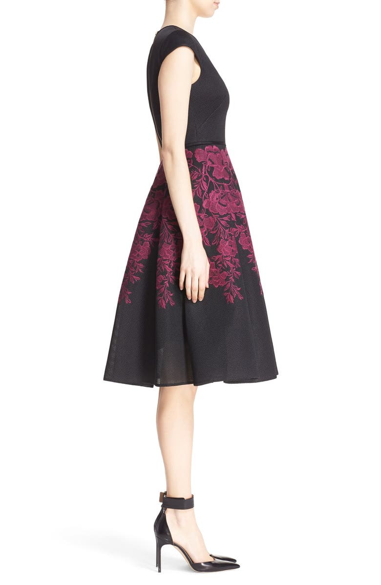 Ted Baker London 'Levana' Lace Appliqué Mesh Fit & Flare Dress, Alternate, color,
