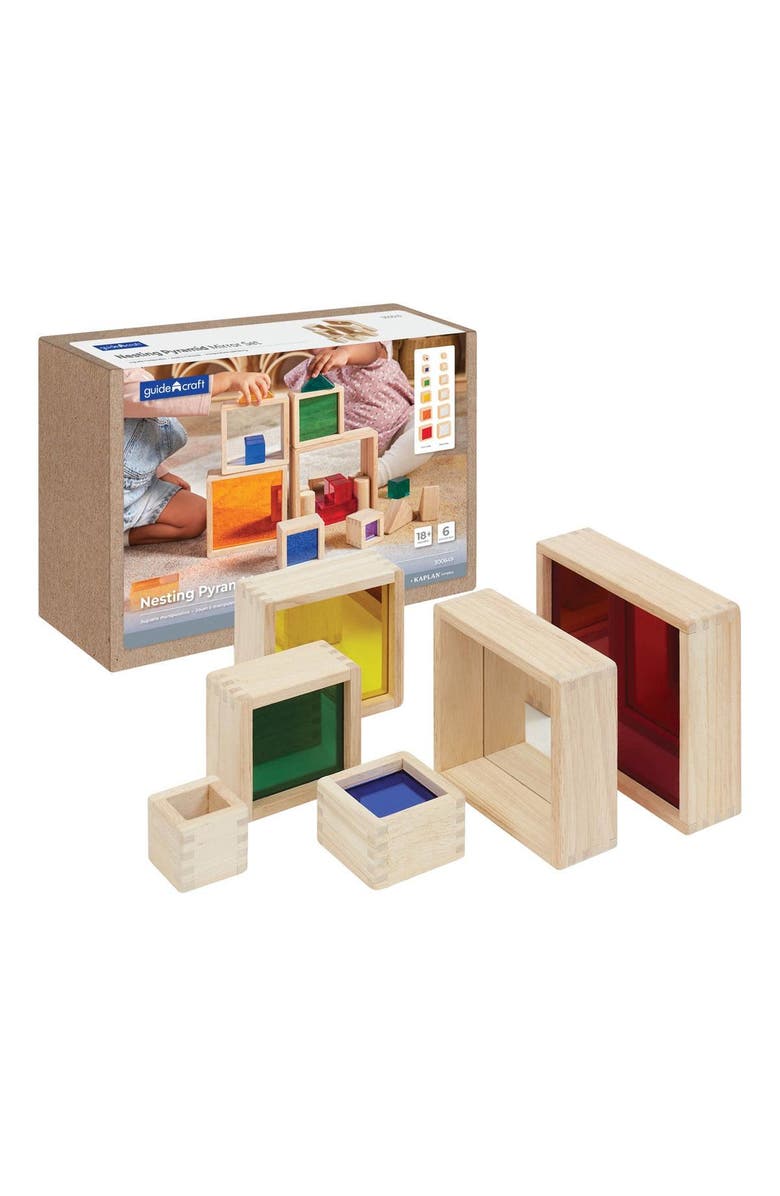 Kaplan Early Learning Company Nesting Pyramid Mirror Set - 6 Pieces, Main, color, Beige