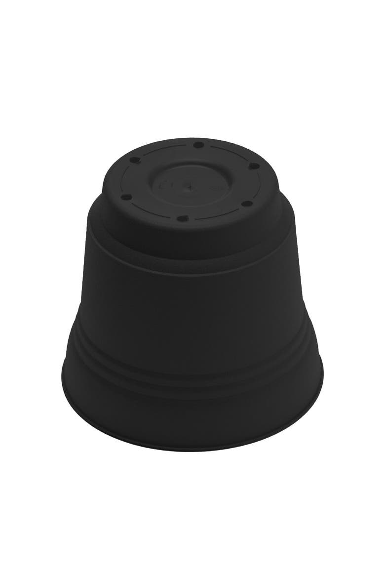 12 Inch Saturn Round Planter With Saucer Tray, Black, Alternate, color, Black