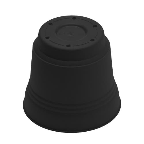 Bloem 12 Inch Saturn Round Planter With Saucer Tray, Black In Black