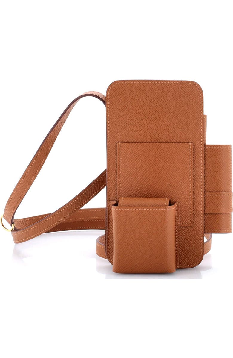 Pre-Owned Hermes Hermesway Phone Case Crossbody Bag Epsom, Main, color, Gold