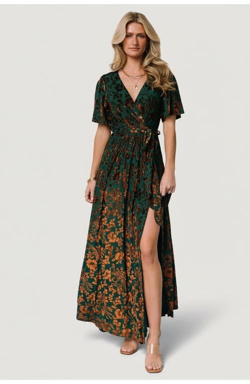 Baltic Børn Uma Velvet Maxi Dress in Bronze + Jade at Nordstrom, Size Medium