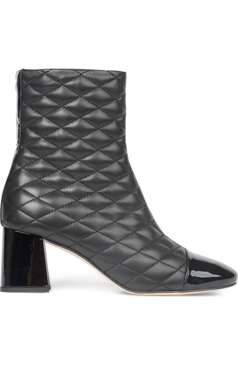 PAUL MAYER Tina Quilted Leather Bootie, Alternate, color, Black/ Black Patent