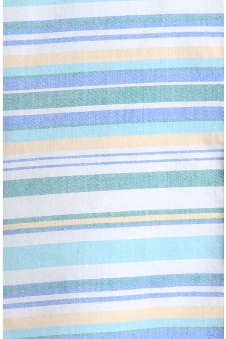 Patterned Cotton Camp Shirt & Drawstring Shorts Set, Alternate, color, WHITE AMALFI STRIPE