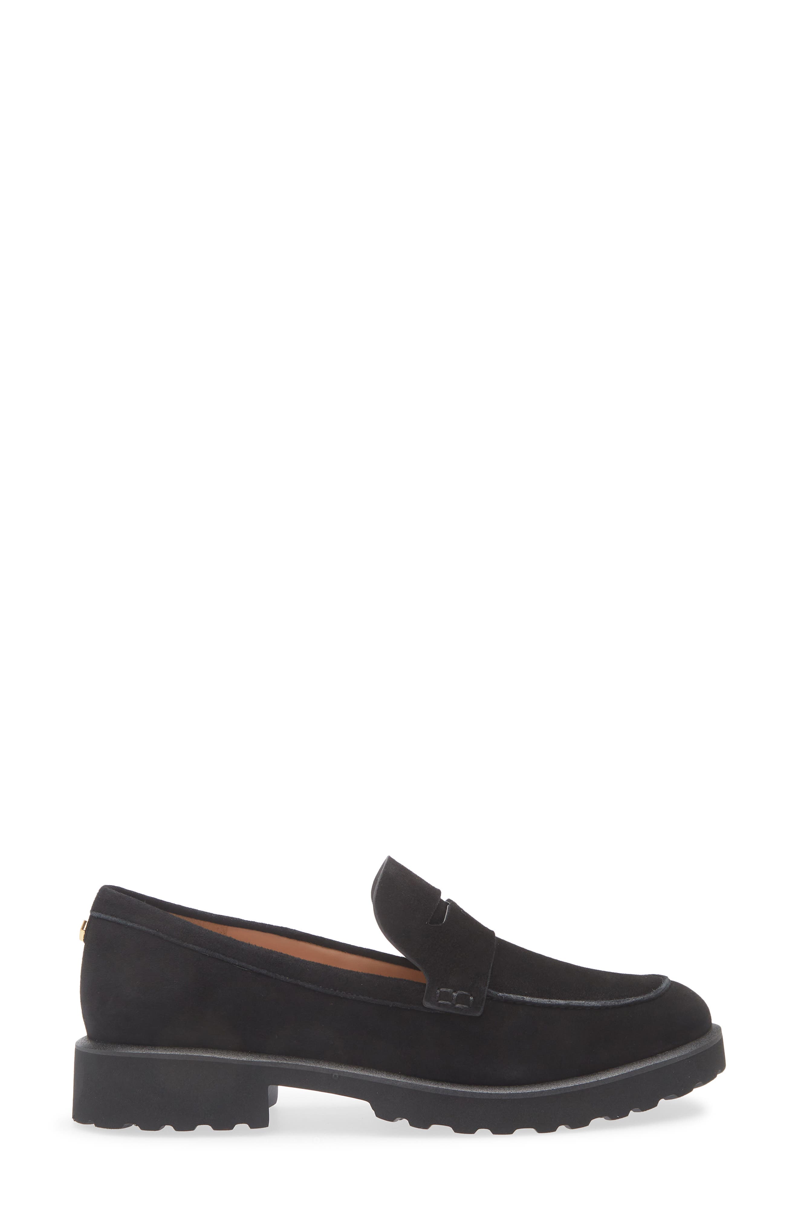 Cole Haan Gwendolyn Penny Loafer, Alternate, color, Black Suede