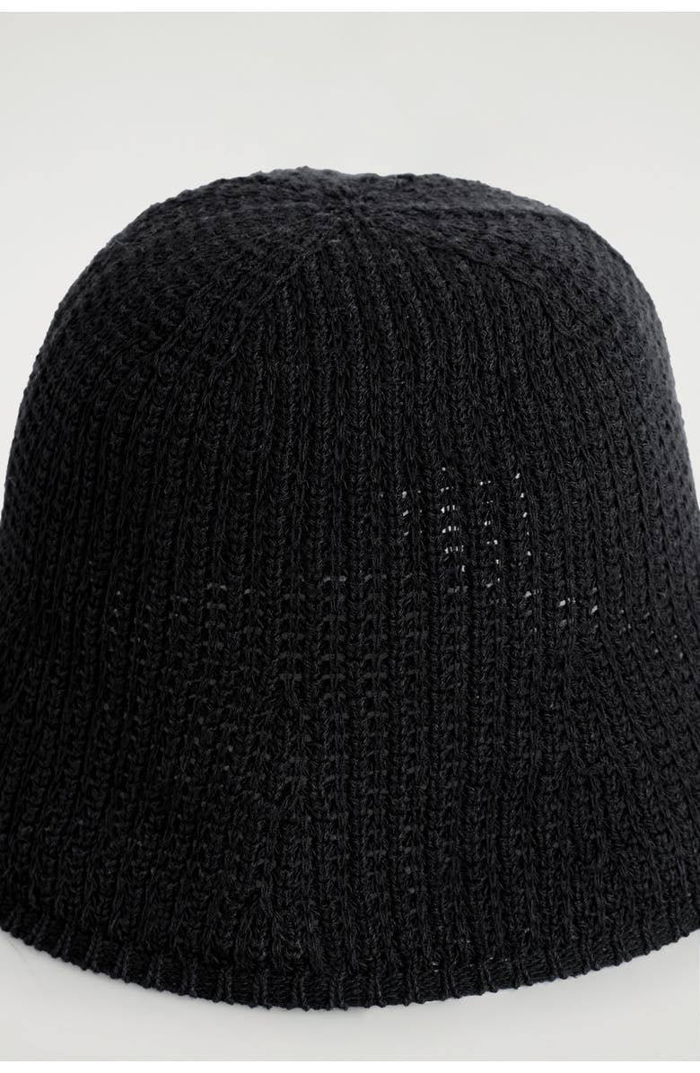 COS Open-Knit Bucket Hat, Alternate, color, Black