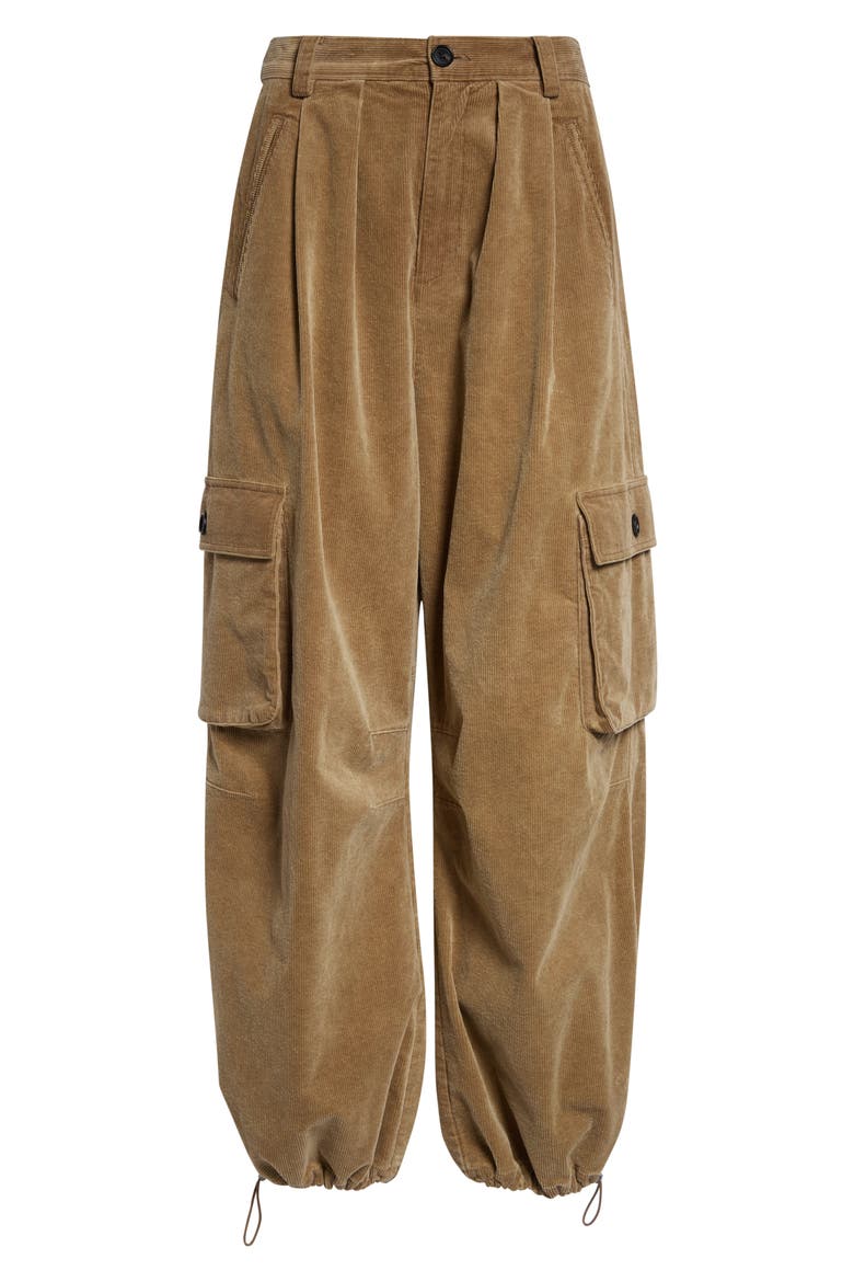 Garrett Wide Leg Corduroy Cargo Pants, Alternate, color, KHAKI