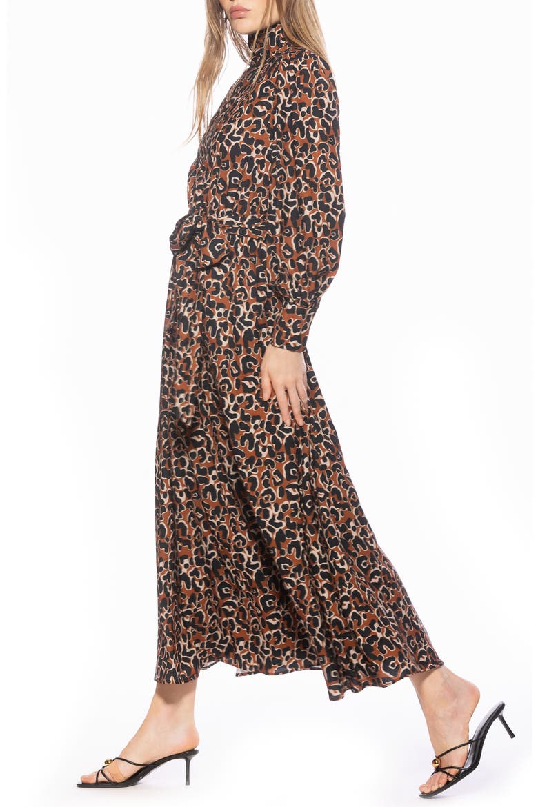 Saliah Mockneck Blouson Sleeve Dress, Alternate, color, LEOPARD MULTI