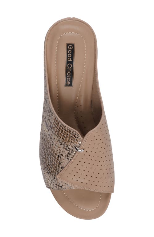 Gc Shoes Dacia Wedge Slide Sandal In Tan
