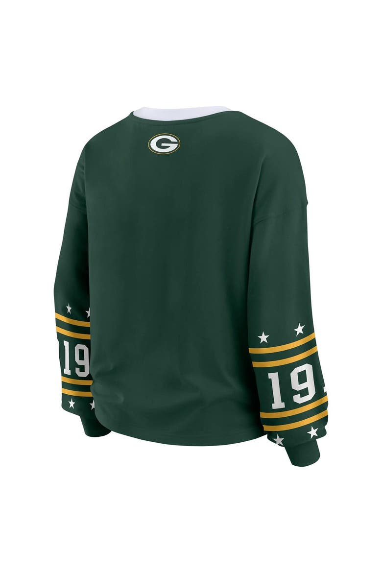 Women's WEAR by Erin Andrews Green Green Bay Packers Plus Size Sport Long-Sleeve T-Shirt, Alternate, color, Green