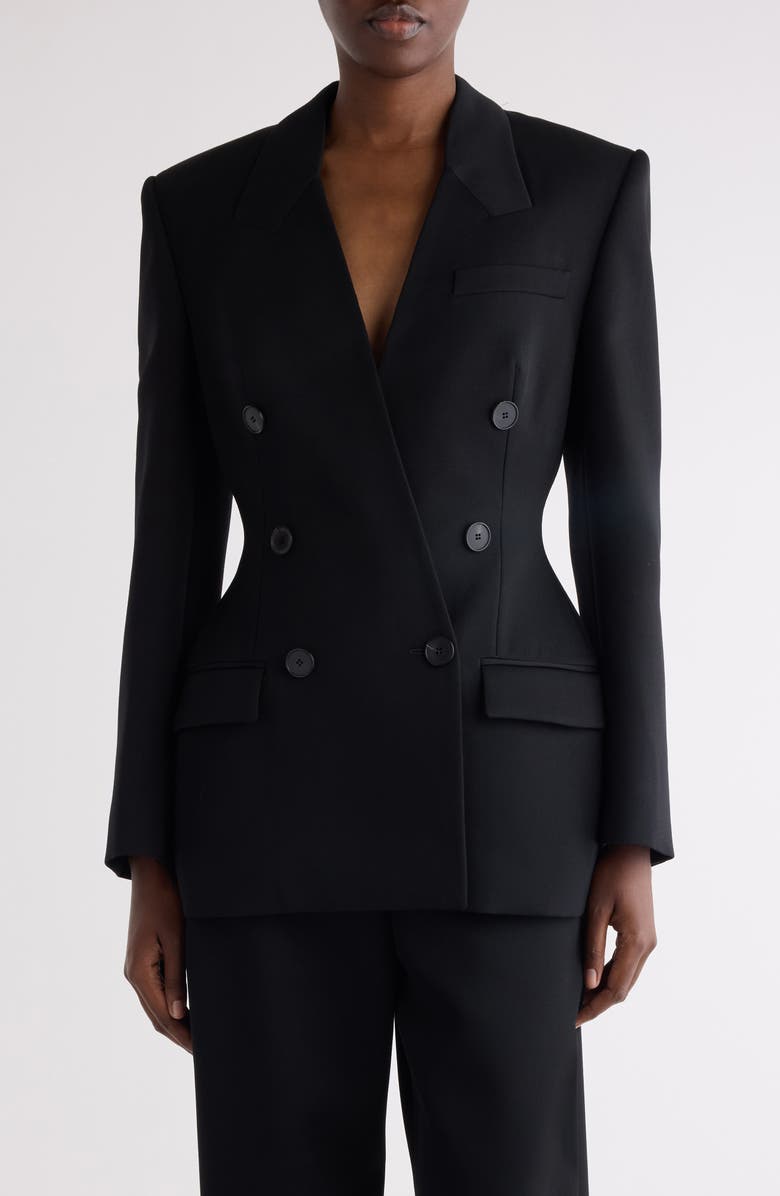 Givenchy Double Breasted Wool Tuxedo Jacket, Main, color, Black