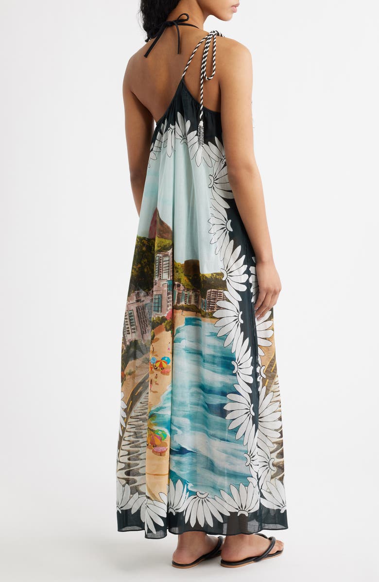 FARM Rio Copacabana Beach One Shoulder Maxi Dress, Alternate, color, Copacabana Beach Mul