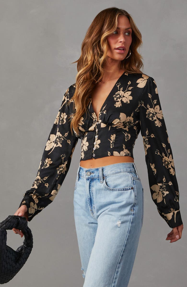 VICI Collection Got the Look Floral Crop Shirt, Alternate, color,