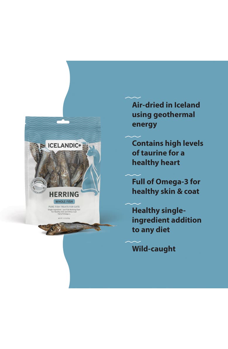 ICELANDIC+ Herring Whole Fish Cat Treat 1.5Oz Bag, Alternate, color, 