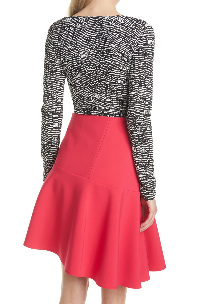 BOSS Ejada Print Long Sleeve Fitted Top, Alternate, color, Black Fantasy