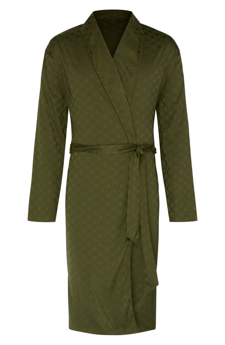 SAVAGE X FENTY Savage X Satin Jacquard Robe, Main, color, Camo Green X Hatch Jacquard