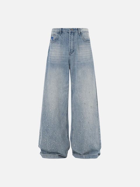 Rhinestone Baggy Jeans