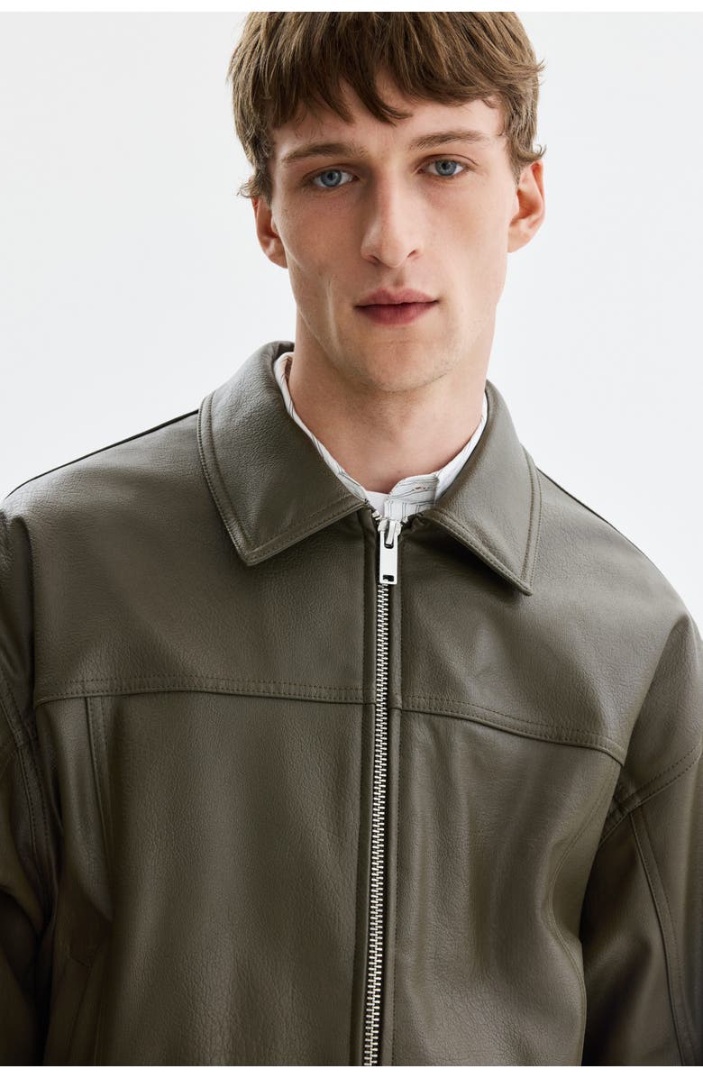 H&M Coated Jacket, Alternate, color, Khaki Green