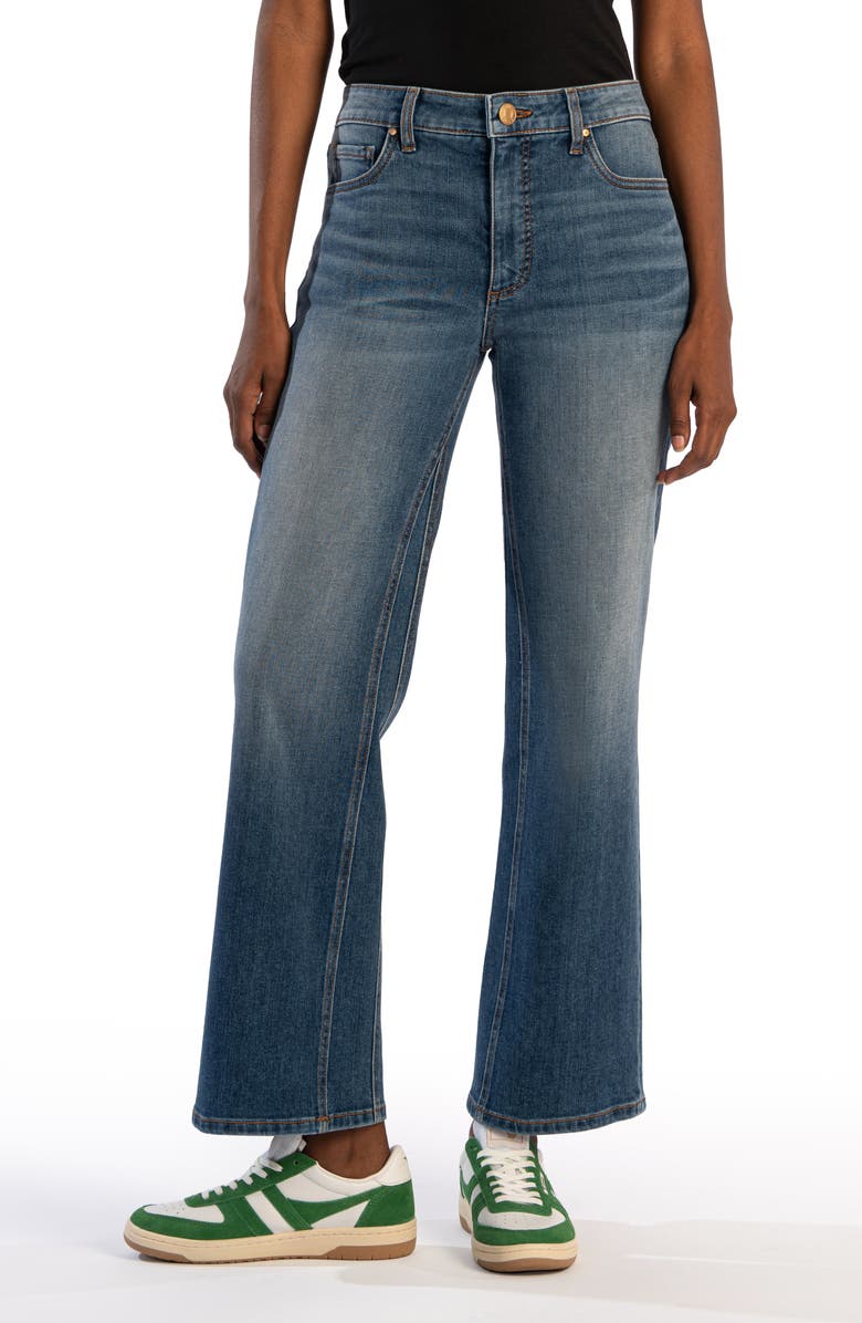 KUT from the Kloth Kelsey High Waist Ankle Inset Kick Flare Jeans, Main, color,