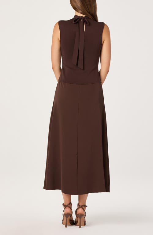 Astr The Label Mixed Media Dress In Brown