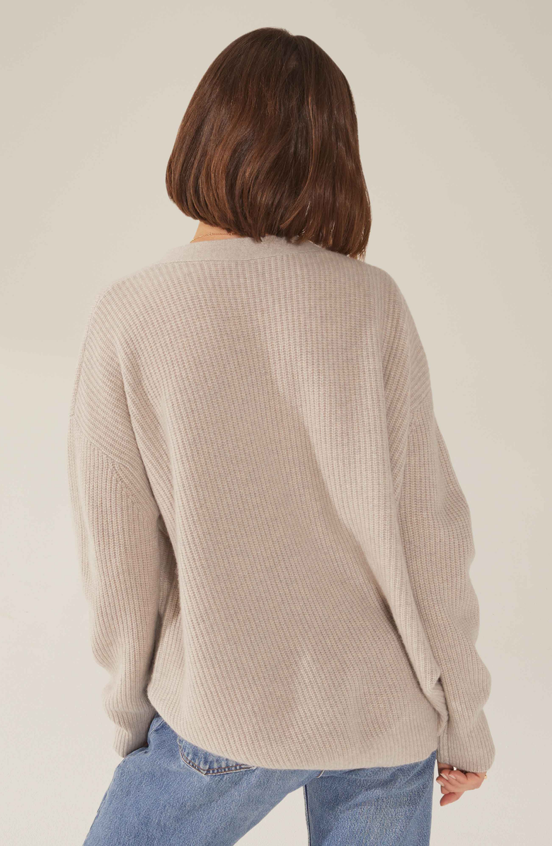 Italic Billie Chunky Cashmere Cardigan, Alternate, color, Taupe