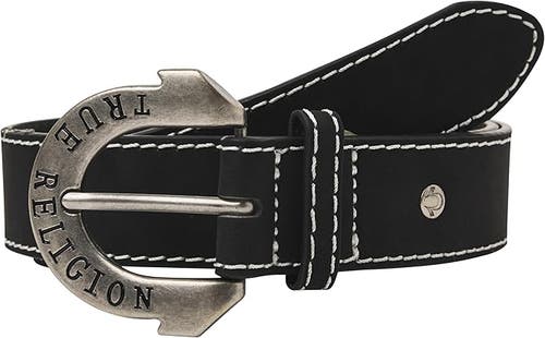 True Religion Belt With Horseshoe Buckle In Black