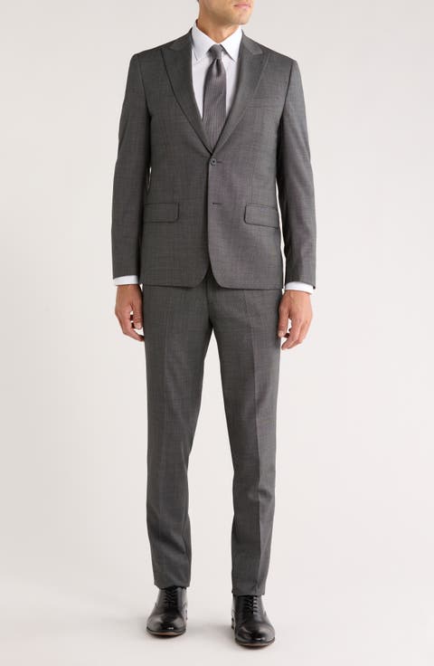 Grey Mini Grid Slim Fit Suit (Regular, Short & Long)