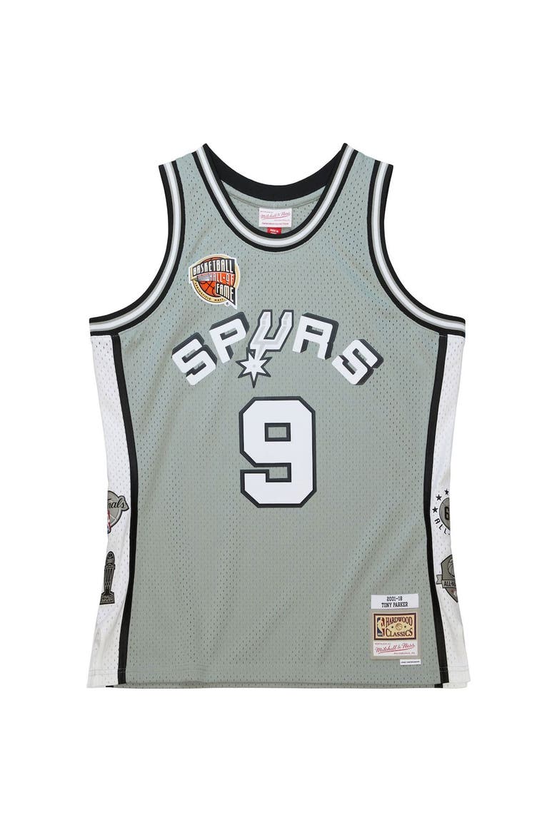 Unisex Mitchell & Ness Tony Parker Gray San Antonio Spurs Hall of Fame Class of 2023 Throwback Swingman Jersey, Alternate, color, Gray