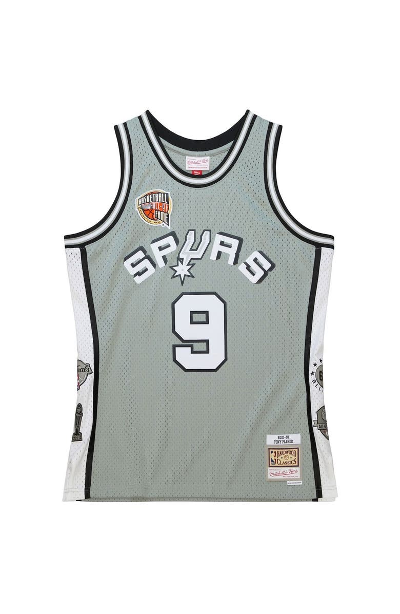 Mitchell & Ness Unisex Mitchell & Ness Tony Parker Gray San Antonio Spurs Hall of Fame Class of 2023 Throwback Swingman Jersey, Alternate, color, Gray