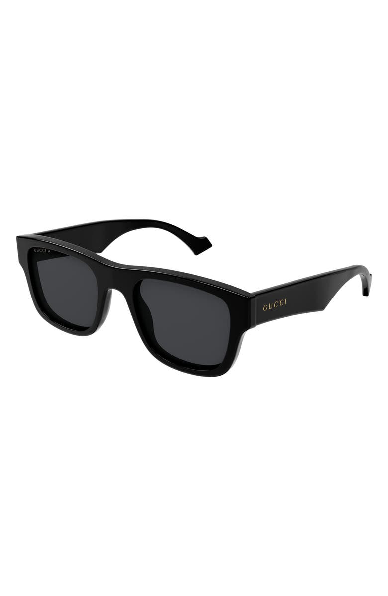Gucci 53mm Polarized Square Sunglasses, Alternate, color, 