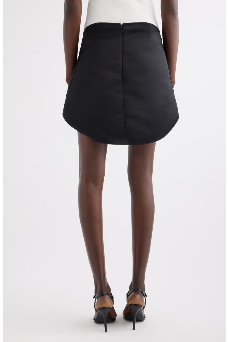 Circle Satin Miniskirt, Alternate, color, BLACK