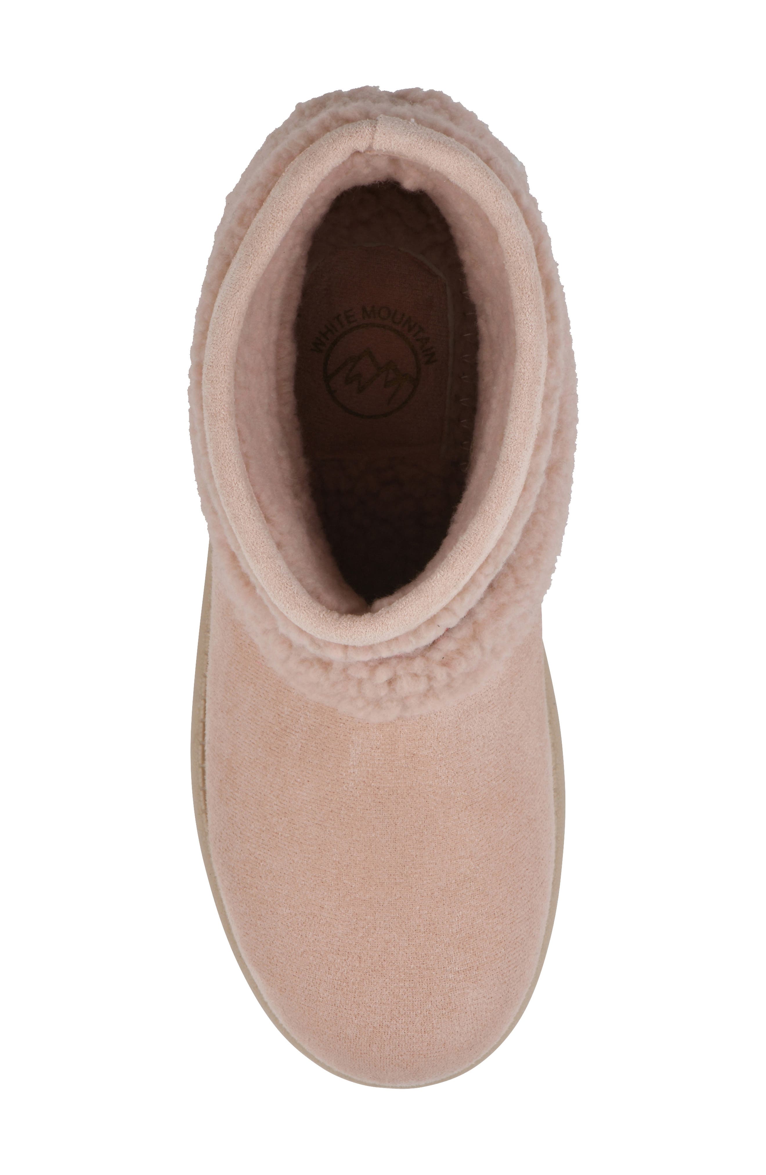 Icons Faux Shearling Trim Bootie, Alternate, color, BLUSH FABRIC