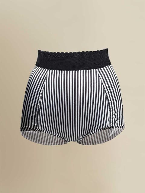 Seraphim Striped Satin High-Waist Knickers