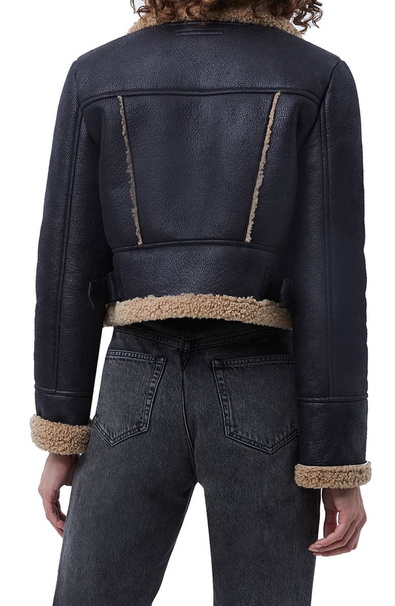 French Connection Belen Faux Shearling Crop Jacket, Alternate, color,
