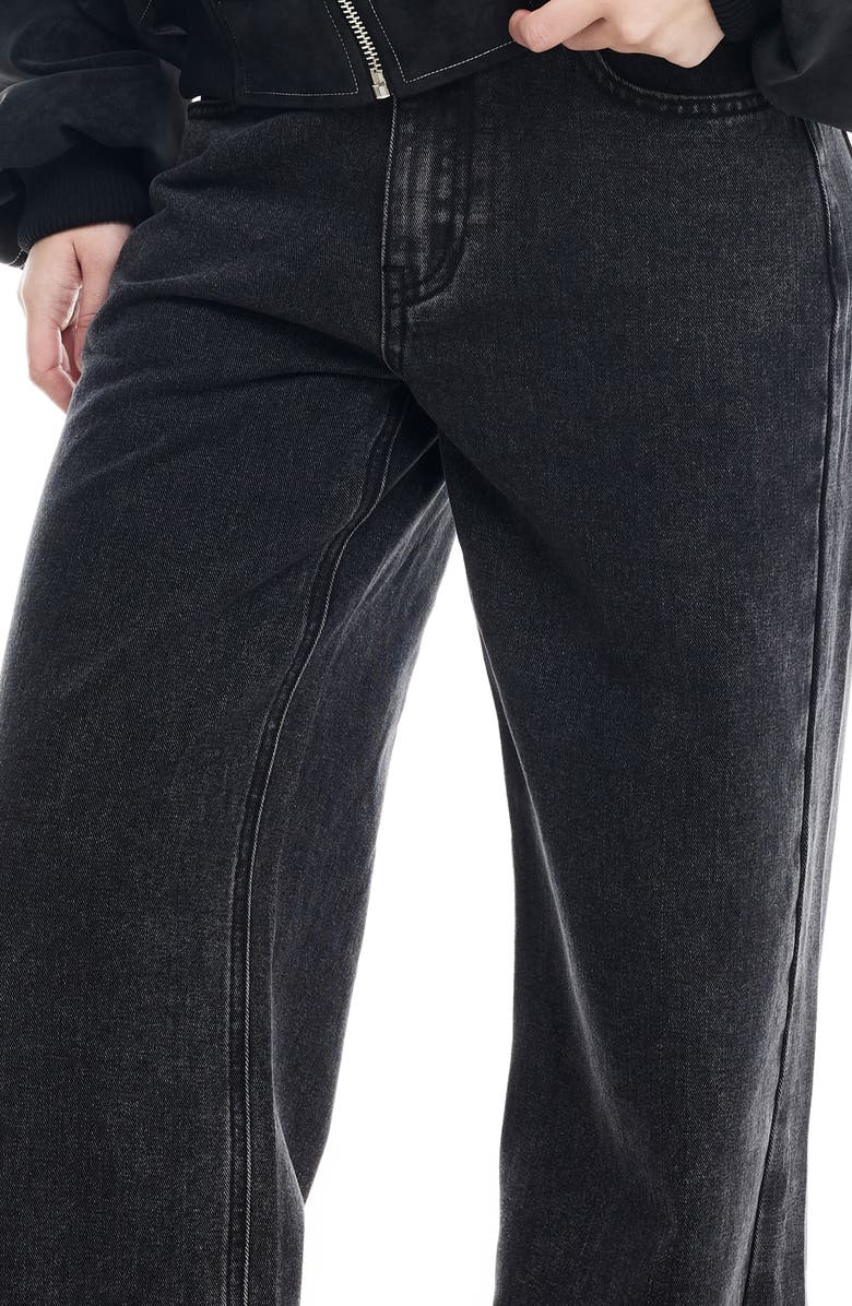 LIONESS Rising Wide Leg Jeans, Alternate, color, Washed Onyx