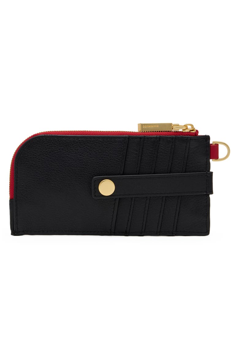 210 East Leather Wallet, Alternate, color, BLACK/ BRUSHED GOLD RED ZIP