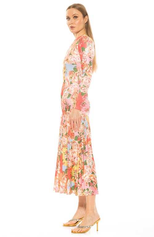 Alexia Admor Khaite Long Sleeve Midi Dress In Floral Multi