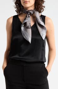 AllSaints Agatha Fawn Silk Square Scarf