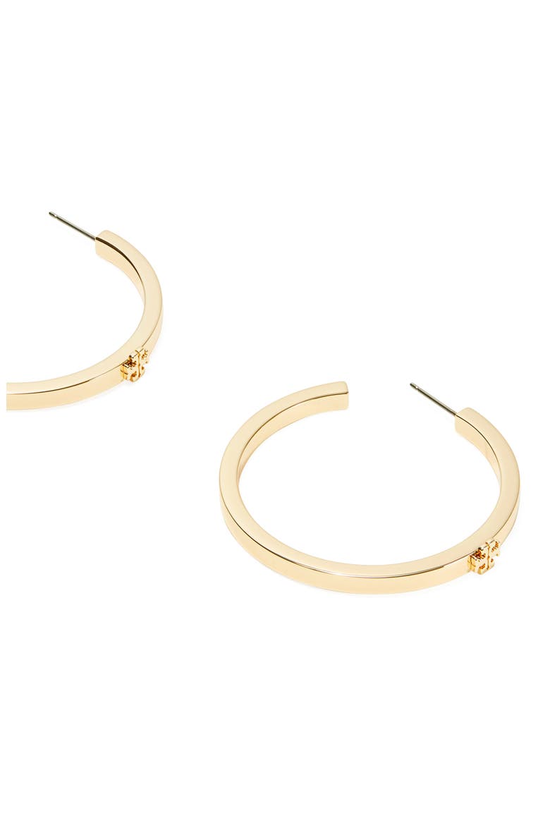 Thin Icon Hoop Earrings, Alternate, color, TORY GOLD
