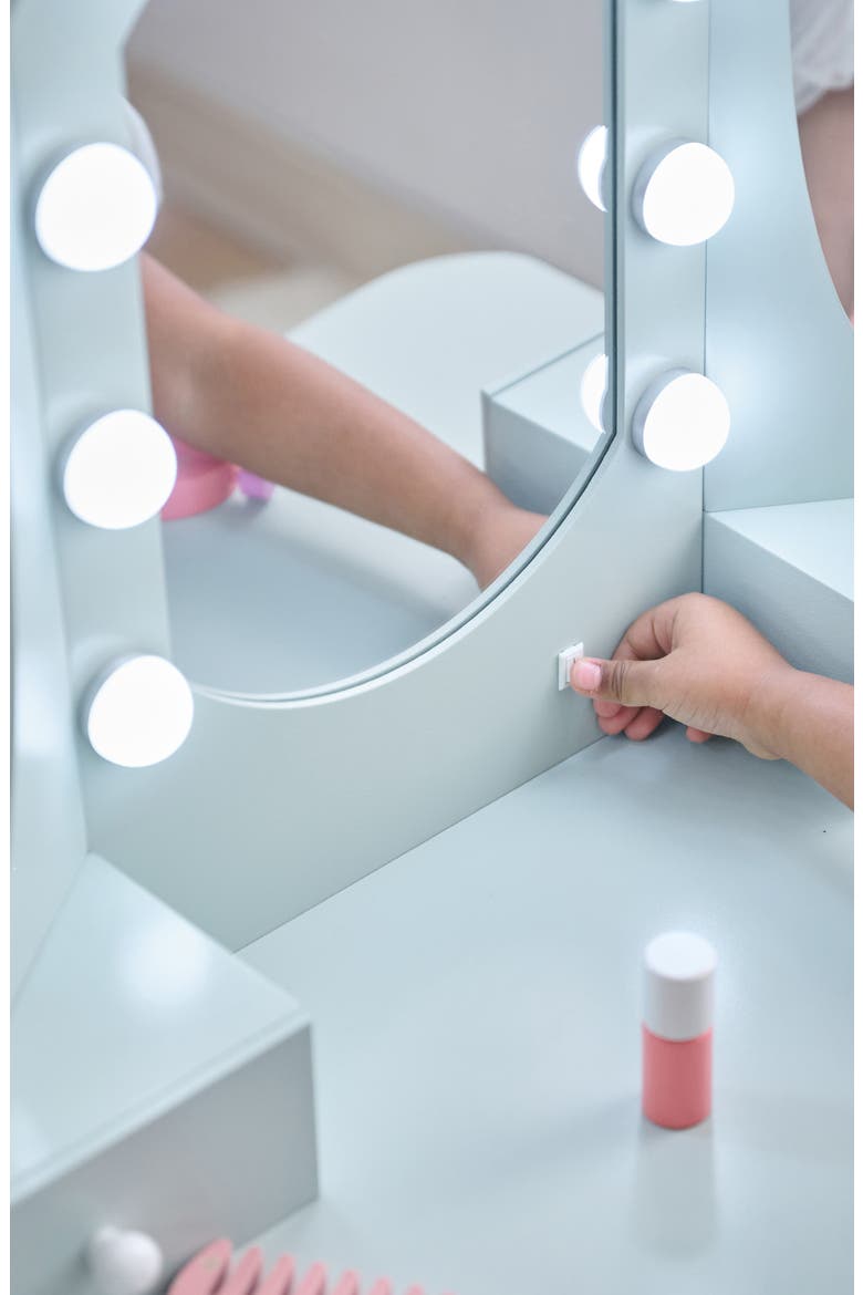 Fantasy Fields Little Princess Vanity Play Set with LED Mirror, Alternate, color, BLUE