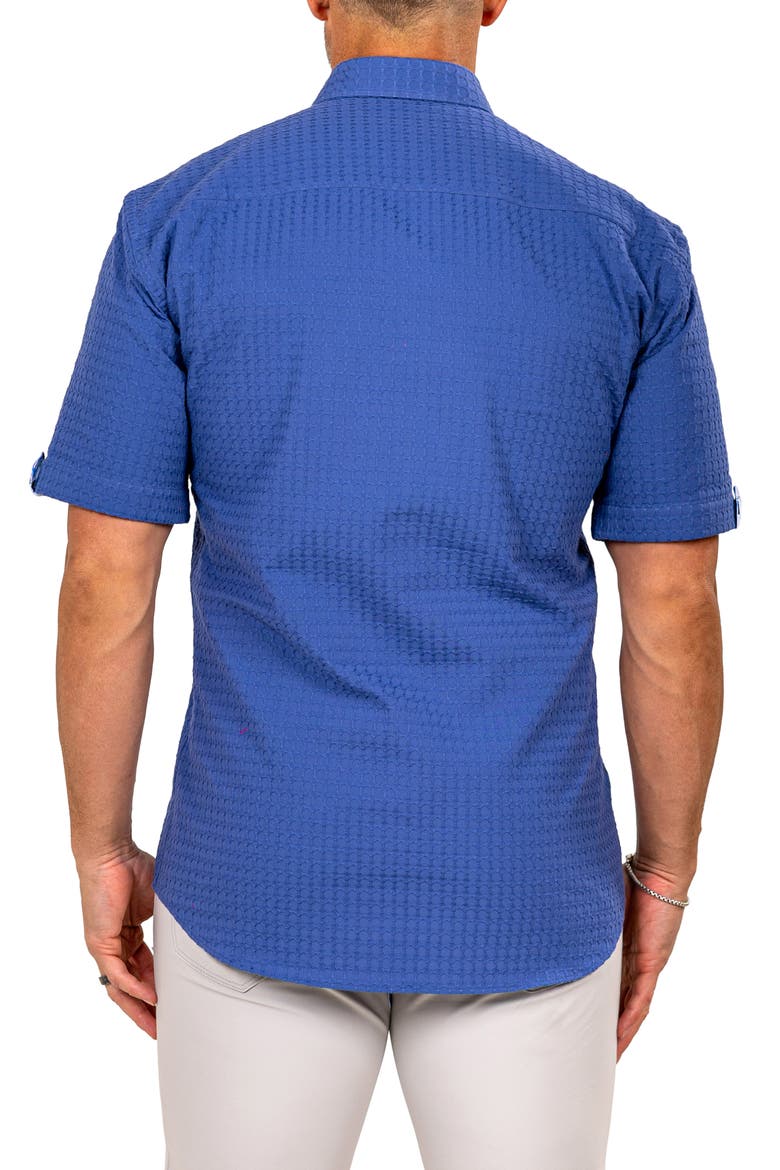 Galileo Marthy Short Sleeve Cotton Button-Up Shirt, Alternate, color, BLUE