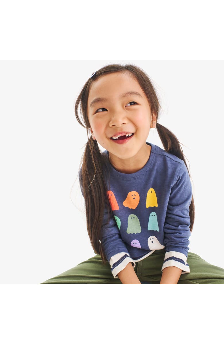 Primary Kids Long Sleeve Rainbow Ghosts Tee, Alternate, color, 