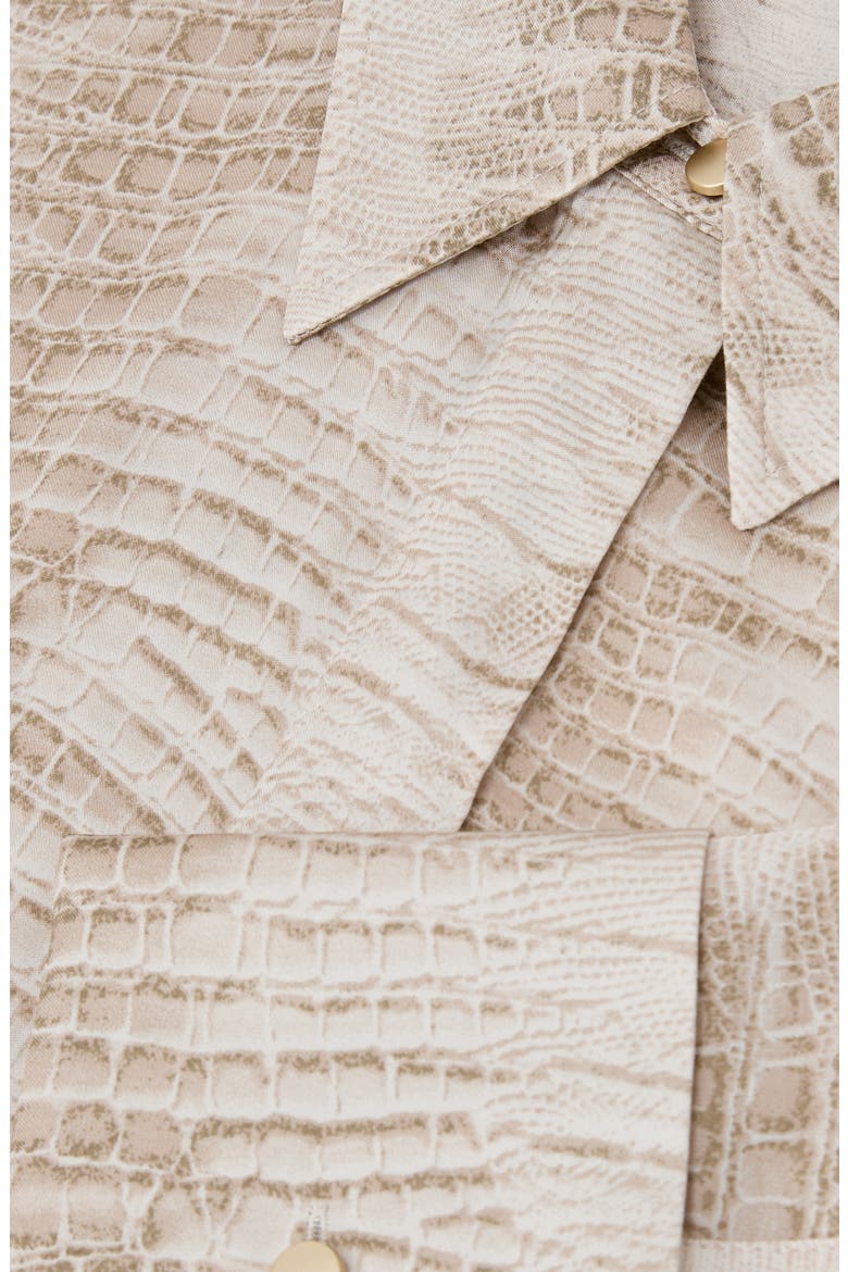 Annie Snake Print Hidden Placket Shirt, Alternate, color, NEUTRAL