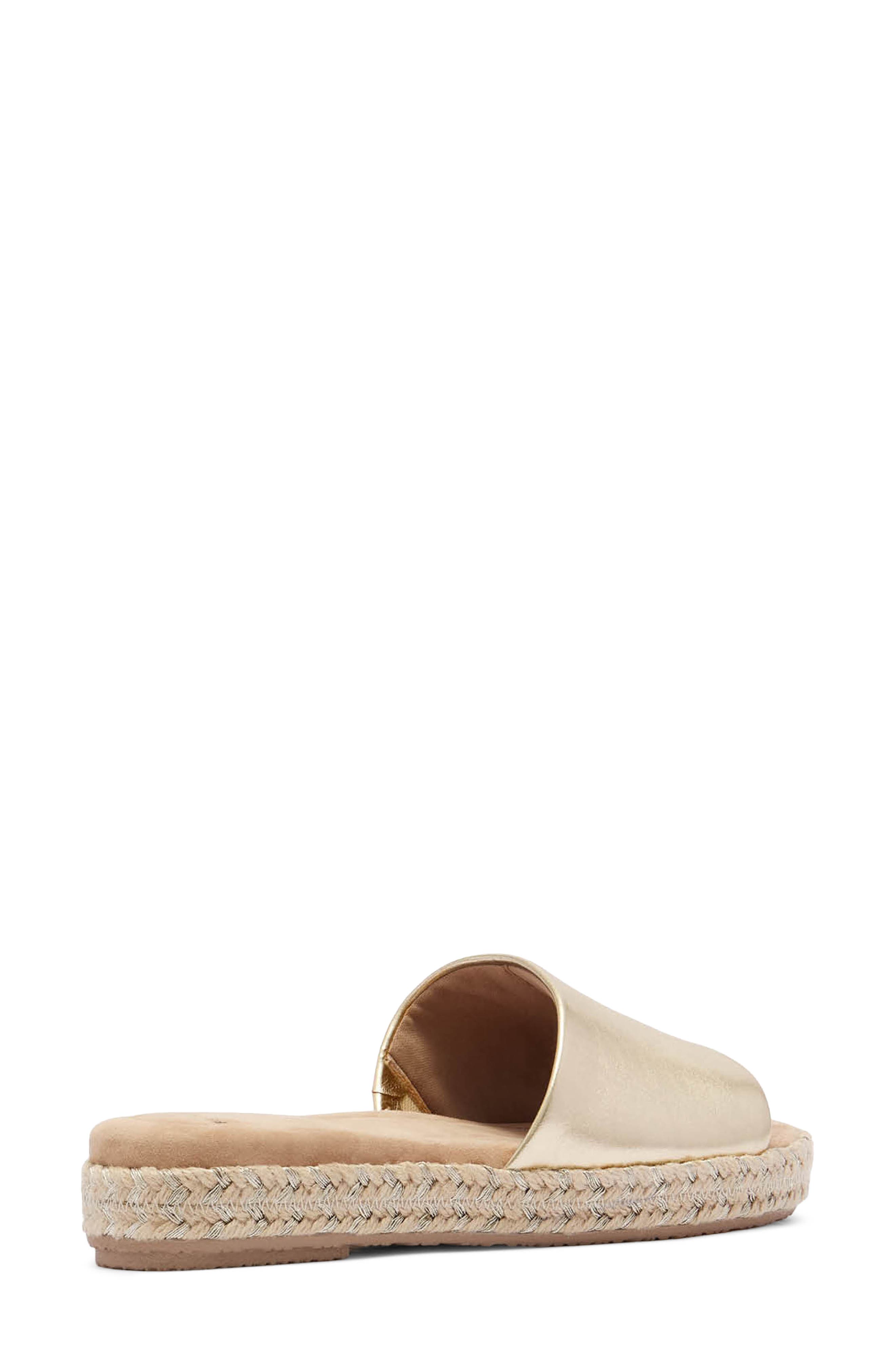 Lucia Espadrille Platform Slide Sandal, Alternate, color, GOLD TUMBLED