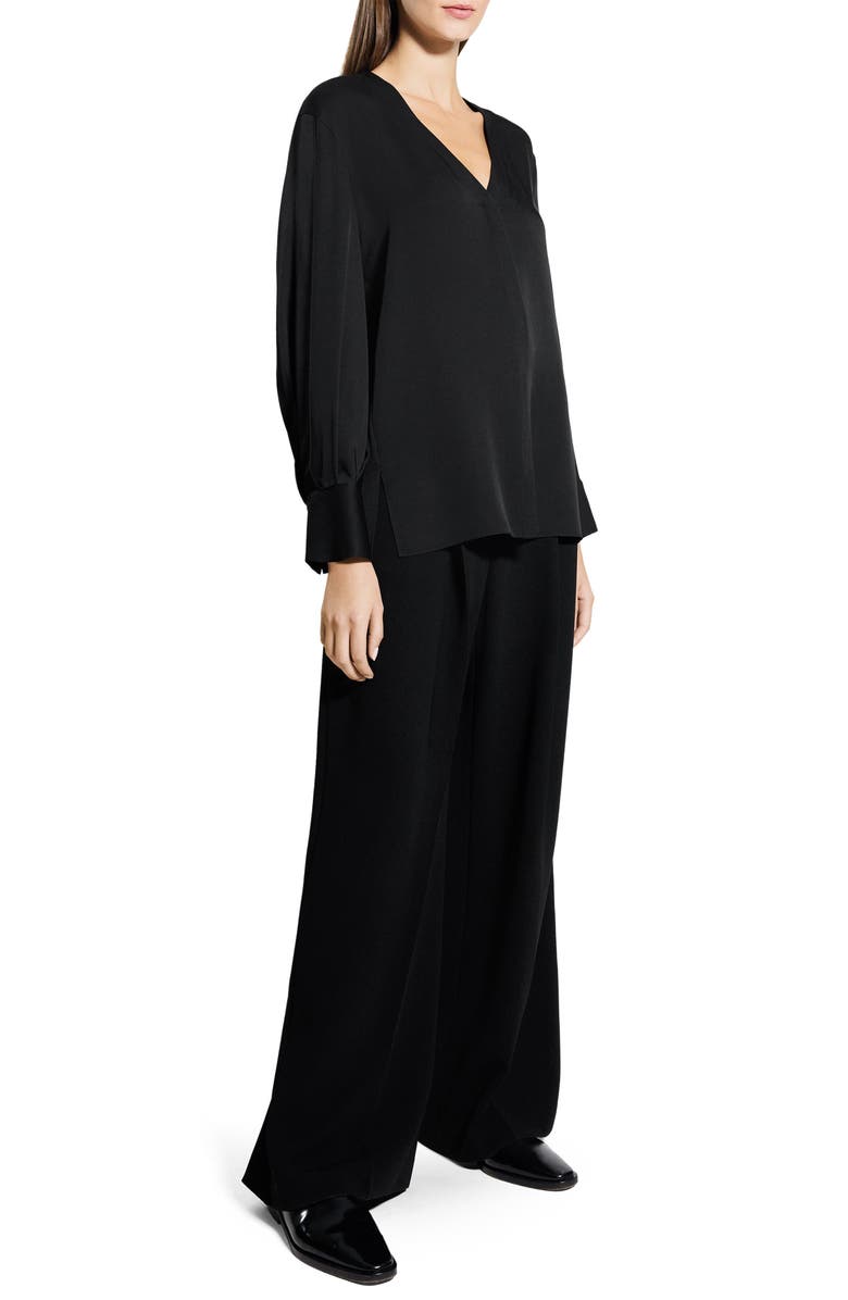 Theory Woven Silk Shirt, Alternate, color, Black