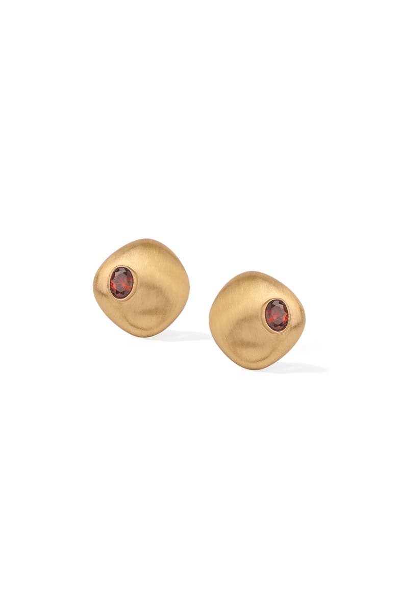 Garnet Earrings, Main, color, Gold & Red