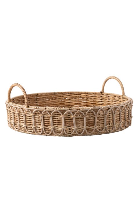 Provence Round Rattan Serving Tray